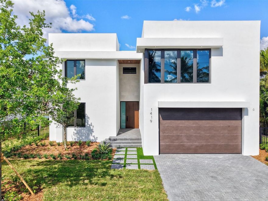 INTRODUCING SPECTACULAR Green Certified new construction luxury modern home in prime N Lake Worth Beach location. Striking open plan kitchen/living area & double height dining leads to covered patio w tongue & groove Cypress wood ceilings & heated pool w sun shelf, spa + outdoor shower. Custom kitchen w Subzero refrigerator & freezer, double ovens, 36” Wolfe gas cooktop, quartz countertops, & walk-in pantry. Ground floor flex space for 5th bedroom/office + 4 bedrooms upstairs w en-suite baths & Toto toilets, 2nd floor laundry room + huge extra game room/theater/gym. White Oak & large slab porcelain flooring thruout. 3zone Trane a/c system, 2 car garage, tankless gas water heater, generator ready. Perfectly located 1.5miles from PGA’s The Park, minutes to beaches, PBI & downtown LWB & WPB.
