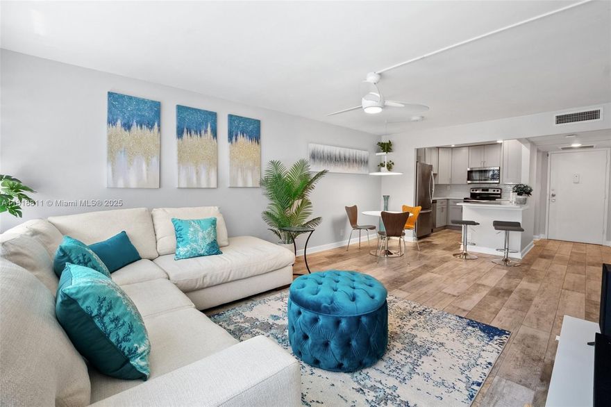 Beautifully updated and fully furnished 1 bed/1.5 bath condo in the heart of Hollywood! This stylish unit features contemporary, on-trend finishes and a lovely view of the pool and Intracoastal from your screened in balcony. Enjoy resort-style water front living with a wide range of amenities, 2 heated pools, fitness center, clubhouse, sauna, & library. Watergate has available dock space for rent with ocean access. The unit includes 1 assigned parking space, plenty of guest parking, and a storage unit. Unbeatable location—just minutes from Hollywood Beach, the vibrant Yellow Green Farmers Market, major highways, & Ft Lauderdale Int'l Airport. Move-in ready and perfect for year-round living or a seasonal getaway! Easy to Show. Don't miss this opportunity to call this Gem yours. Call today!