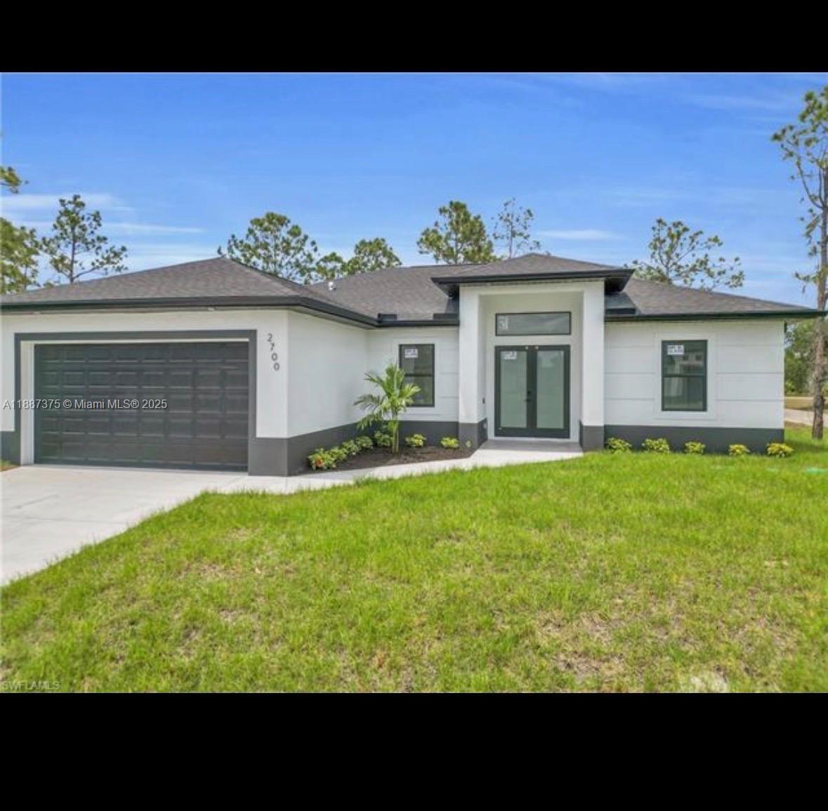 This beautiful New single-family home features 3 bedrooms, 2 bathrooms, a foyer, an open-concept layout, a 2-car garage, and a patio. white quartz countertops in the kitchen, and steel appliances, tile flooring throughout, adding an elegant and modern touch. Built with high-end finishes, it also includes impact-resistant windows and doors, a water filtration system, and a spacious garage for vehicles. Located in a no-HOA, family-oriented neighborhood, the home is just 25 minutes from Fort Myers and close to shopping, schools, and urban amenities in Lehigh Acres.