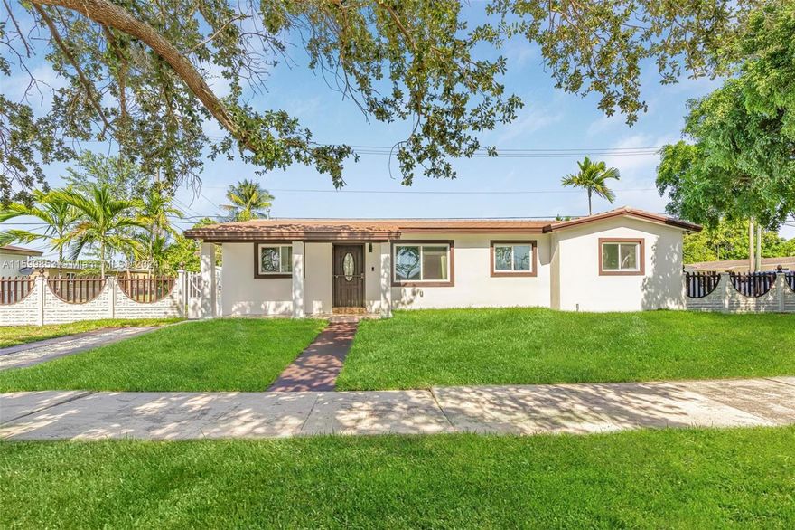 BEAUTIFUL  4BR, 3BTH ONE STORY SINGLE FAMILY HOME IN WESTCHESTER AREA. THIS SPACIOUS HOME IS TOTALLY RENOVATED. PROPERTY FEATURES:  CERAMIC TILE THROUGHOUT THE HOUSE, NEW KITCHEN CABINETS W/GRANITE COUNTER, TOP OF THE LINE APPLIANCES, IMPACT DOORS AND WINDOWS. CORNER LOT, FENCED LARGE BACKYARD GREAT FOR ENTERTAINING. IT HAS ROOM FOR A BOAT OR RV. ON THE SIDE. ONE BEDROOM HAS INDEPENDENT/SEPARATE ENTRANCE THAT COULD BRING EXTRA INCOME. BRING YOUR BUYERS, THEY WILL LOVE THIS UNIQUE AND BEAUTIFUL HOME.