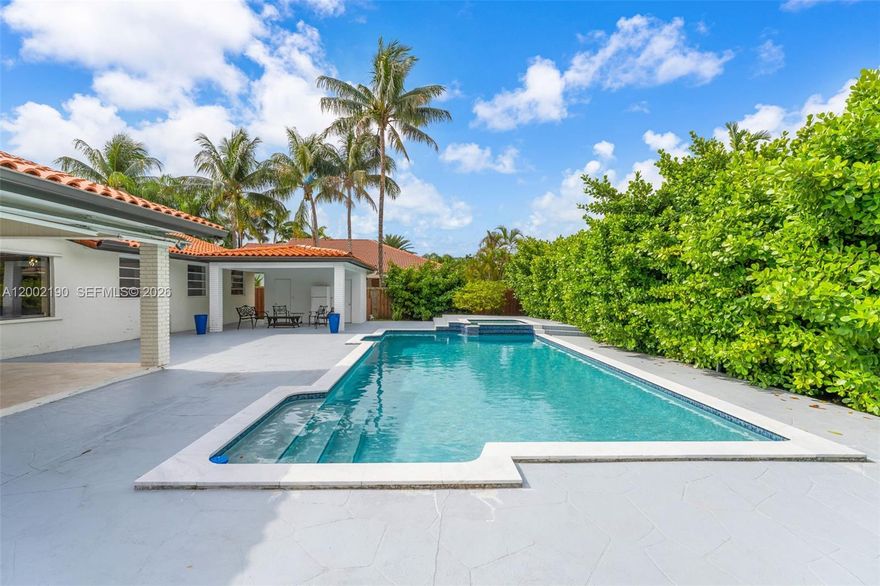 Location, location! This beautiful home is perfectly situated near major highways, schools, parks, and shopping centers—ideal for a large family. Sitting on a spacious .45-acre lot. ft. lot, there’s plenty of room for a boat or RV, plus a two-car garage. Inside, you’ll find travertine floors throughout, an open kitchen with granite countertops, two new A/C units, a new washer and dryer, and brand-new refrigerator. Featuring 5 bedrooms, 3 bathrooms, an extra bath in the pool cabana, and in-law quarters, it’s even larger than the tax rolls indicate. The oversized pool is perfect for entertaining—a must-see!