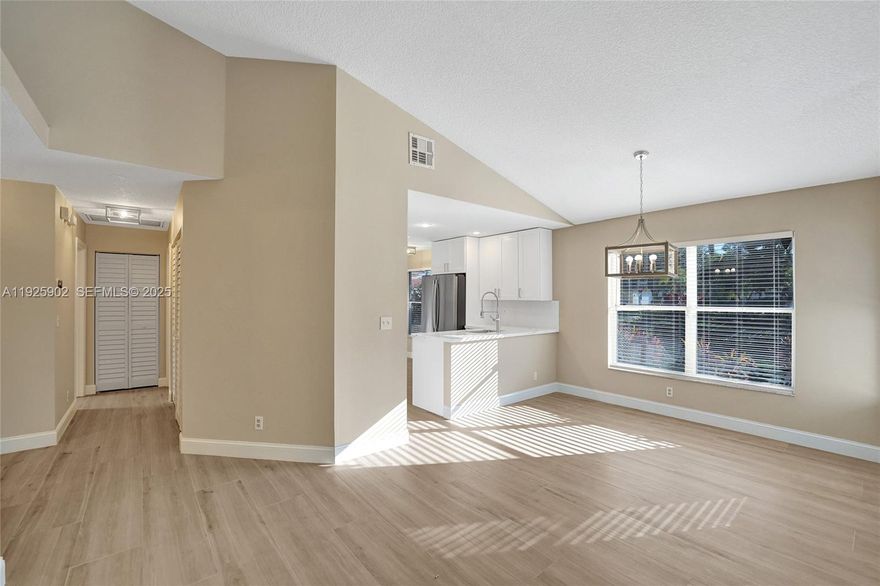 Welcome to this TOTALLY REMODELED 2-bedroom, 2-bathroom single family corner home in the highly sought-after Forest Ridge community of Davie! Every inch of this property has been upgraded — from the ceilings to the plumbing! Featuring brand-new wood plank tile floors throughout, a modern kitchen with new cabinetry, quartz countertops, and stainless-steel appliances, plus updated bathrooms with sleek finishes and fixtures. The home also boasts new plumbing (no more polybutylene pipes), new light fixtures and ceiling fans, fresh interior and exterior paint, and new window blinds for a clean, contemporary feel. Enjoy the convenience of a 2-car garage, and take advantage of the community pool located just across the street!  Forest Ridge is one of Davie’s premier neighborhoods, known for its tree-lined streets, walking trails, and top-rated schools. Zoned for Silver Ridge Elementary, Indian Ridge Middle, and Western High, this home offers both lifestyle and location. Whether relaxing indoors or taking part in community events, this rental is truly a ONE OF A KIND!