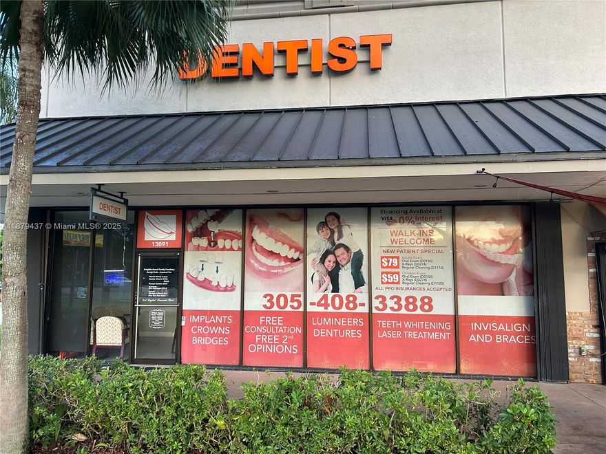 This is a rare opportunity to acquire a modern, turnkey 3-operatory dental practice located in a highly visible, busy shopping center off Kendall Drive in Kendall, FL.  The practice has enjoyed a strong production history over the past several years, though volume has slowed recently due to an associate doctor’s maternity leave — leaving significant room for a new owner to quickly rebuild and grow. Currently, the patient mix is approximately 45% Medicaid and 55% private/insurance. The lease is just $4,500 per month with favorable terms. With the main doctor now retiring, this is an excellent chance for an owner-dentist or group to step into a well-established practice in an outstanding location and maximize its full potential.