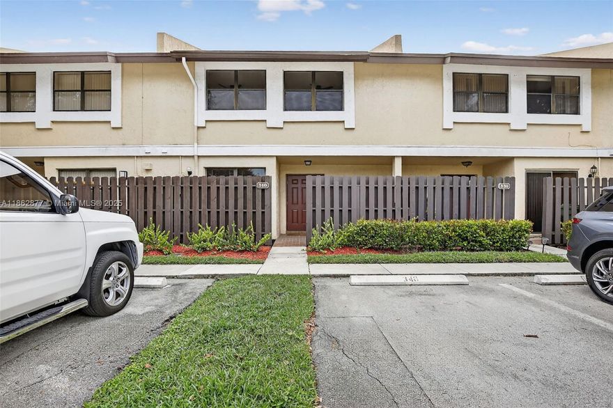 Fully renovated 2024 - NEW AC, NEW Water Heater, New W/D, Newly Installed R/O water filtration system.  This bi-level townhome in TANGLEWOOD offers direct lake views, 3BR/2.5BA, in-unit laundry, private front patio, and balcony off the primary suite. Open kitchen with ample storage. Roof replaced in 2021. Pet-friendly, no assessments. Centrally located with easy access to Miami-Dade/Broward, major highways, and shopping.  One dedicated parking spot directly in front of the unit.