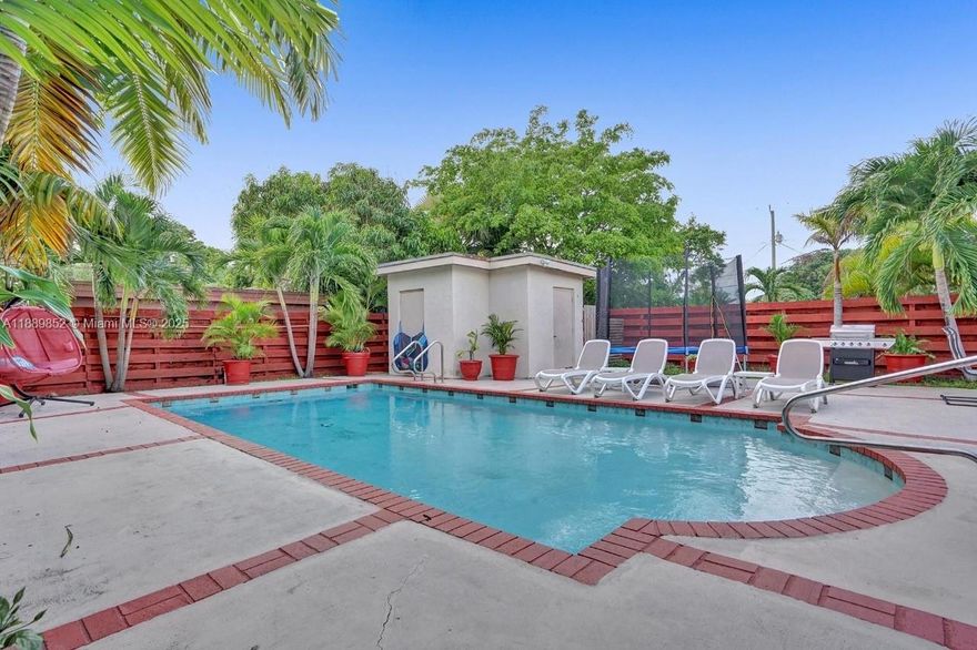 Ready for Airbnb (approve by the city) or just to leave!!!!! Fully remodeled modern 4/2 with a Pool. painted inside and outside (include patio) New floors. Large Kitchen with stainless steel appliances. Walk-in closet. Fully fenced yard with mature landscaping. Separate concrete structure. Hurricane shutters. Outside hot/cold showers. Electric solar water heater. Oversized paved driveway. 3 blocks from Gulf Stream, minutes from Aventura Mall.