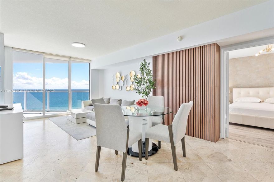 Upgraded unit,  NEW AC, ONE ASSIGNED PARKING SPACE. Oceanfront 2 Bed + Den/2.5 Bath with assigned parking space– Prime Investment Opportunity! Beautifully furnished and equipped, this unit is ready for move-in or short-term rentals (building allows STRs). Enjoy resort-style amenities, including a swimming pool, fitness center, kids’ playroom, sauna, hot tub, billiards, media room, concierge, and valet. . Located just 5 minutes from Sunny Isles Beach restaurants and shops, close to Aventura Mall, Gulfstream Park, and casinos. Zoned for top-rated Norman S. Edelcup K-8 School. Don’t miss this incredible opportunity!