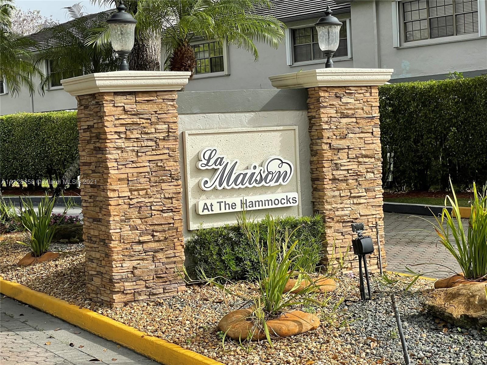 A GEM WAITING FOR THE NEW OWNERS FINAL TOUCH! This 3 bedroom two and half bathrooms townhome with a nice large patio perfect for entertaining is located in "La Maison" a small community of townhomes within the Hammocks community a large family oriented community with many amenities such as the pools, tennis, volleyball, & basketball courts, gym, playground & banquet halls for special events. Near all A schools, minutes away from shops, restaurants. Low HOA! - Great for investment or starter home -
