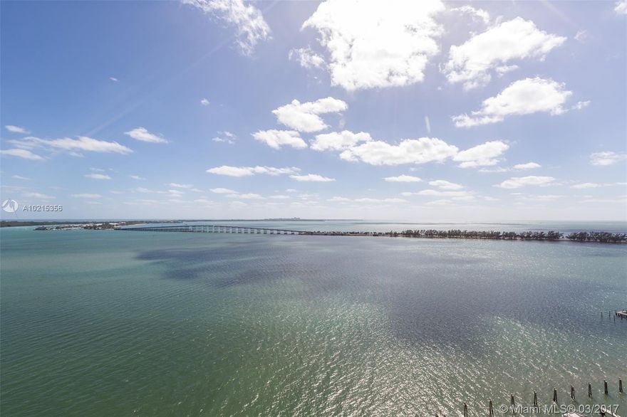 Highly sought after "07" line in one of Arquitectonica's classics ~ The Imperial ~ w/ direct open water views from huge wrap-around balcony.  Sweeping views of the Atlantic Ocean, Miami Beach and Key Biscayne with the most amazing sunrises!  Floor to ceiling sliding glass doors access from every room to terrace. 3 bedrooms 2.5 baths in wonderful condition. 2 covered parking spaces, hurricane shutters, top amenities include Tennis, new gym, pool, BBQ area by bay and pool, convenience store, valet, concierge, basic cable. Walking distance to area restaurants and metro mover. City of Miami Trolley stop in front of bldg - easy access to Brickell City Centre and Mary Brickell Village!