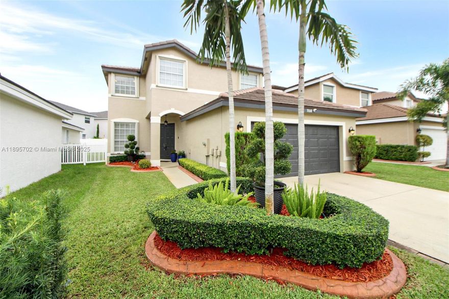 Stunning two-story home in the community of Sapphire Point in Silver Lakes.  This home offers 4 bedrooms, 2.5 bathrooms with 2,383 sq. ft. of living space.  Large open kitchen with stainless steel appliances, an oversized kitchen island with quartz countertops and ample storage, and a spacious family room that flows seamlessley to create a warm, inviting atmosphere.  Major updates provide worry free living, including new roof install in 2023, A/C Unit in 2024, and accordion hurricane shutters.  The backyard is a perfect private oasis to entertain with a motorized louvered roof.  The fenced backyard adds privacy and is great for kids or pets.  Ideally situated near top-rated schools, shopping, dining, Memorial West Hospital, and major highways for a quick and easy commute.