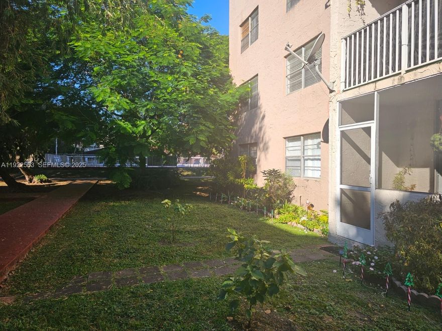 Welcome to this cozy first-floor 2/2 apartment in an excellent location. This unit features a stylish layout with spacious bedrooms. Large master bedroom with a good-size walking closet. One of the bathrooms recently remodeled with modern tiles throughout. Enjoy the convenience of first floor living with easy access to garden and pool, plenty of natural light and comfortable flow. Gated community with security 24/7. The association has reserves, good for loans only 5% down. For showings text LA.