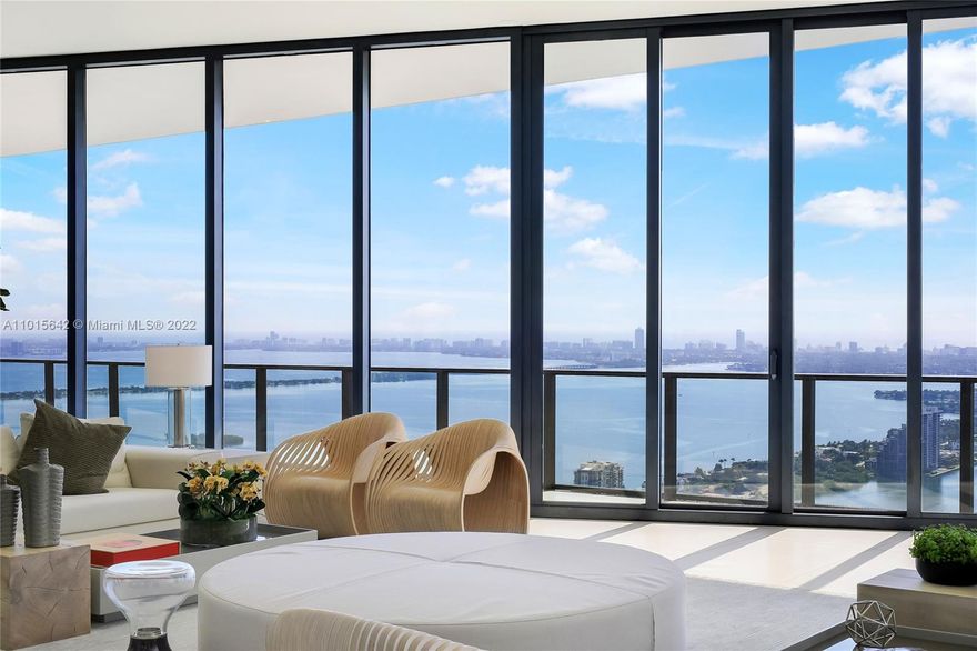 When only the best will do. The only turn key ready, full floor furnished Penthouse in a renowned Zaha designed building with a private helipad on the market in S Florida. Every aspect, every corner of this Penthouse is one of a kind. Expansive views in every direction are ever-present through glass walls that reach up to 12' ceilings. Master wing is an absolute sanctuary. Four oversized, luxurious suites, with spa baths & terrace access. Perfect for entertaining, this residence offers an open-plan flow, from a great room into a formal dining room and out onto a 1,200-SqFt terrace. White glove service, six star amenities and views you have only dreamt of are at your fingertips.  This Penthouse is like no other ... positively mesmerizing.