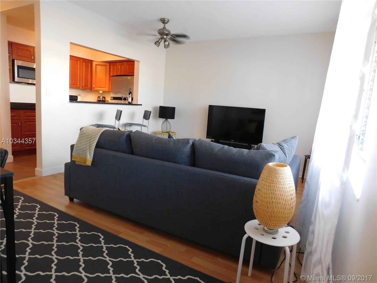 Landlord would like short term 3-6 months. Lovely furnished condo in North Miami Beach, great location, close to shopping center; Walmart, Home Depot, restaurants, shops and transportation. Minutes to Aventura Mall and beaches. Newer flooring, recently painted. Front and rear entrance, lots of street parking, quiet building with gardens and swimming pool. Ground level. Easy to view. Property is also available for sale.