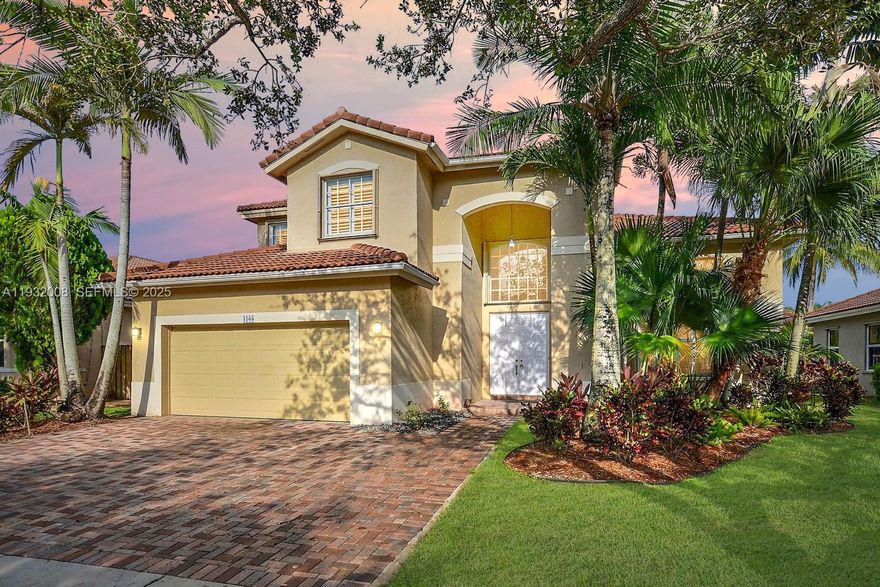 WELCOME TO DIAMOND CAY AT EMERALD ESTATES, A GATED COMMUNITY IN SOUGHT AFTER WESTON. TASTEFULLY UPDATED AWESOME POOL HOME HAS 4 BEDS + LOFT & 2.5 BATHS. ENJOY GORGEOUS MODERN LARGE FORMAT TILE DOWNSTAIRS. STUNNING KITCHEN HAS TWO-TONED CABINETRY, QUARTZ COUNTERS & MOSAIC BACKSPLASH. LUXURIOUS PRIMARY SUITE W SPACIOUS WALK-IN CLOSET & ENSUITE SPA BATH COMPLETE W DOUBLE VANITY, OVERSIZED SHOWER, GARDEN TUB & WATER CLOSET. ENTERTAIN BY COVERED PATIO OVERLOOKING SPARKLING POOL W MARBLE DECKING. PRIVATE FENCED YARD OFFER PLENTY OF GREEN SPACE TO ROAM & PLAY. SLIDING DOORS ARE HURRICANE IMPACT AND ACCORDION SHUTTERS FOR WINDOWS. NO HOA APPROVAL, PETS CONSIDERED W ADDITIONAL DEPOSIT. INDULGE IN ONSITE AMENITIES INCLUDING A FITNESS CENTER & ENJOY PROXIMITY TO THE FABULOUS WESTON TOWN CENTER, DELICIOUS RESTAURANTS & TO I-75. ZONED FOR DESIRABLE WESTON SCHOOLS.