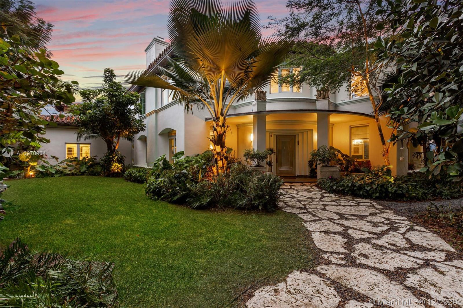 Built in 1931 by Henry Hohauser, famed architect of South Beach’s historic Art Deco district on Collins. This residential masterpiece sits on a richly landscaped 20,000 sqft corner lot featuring 6 bedrooms, 6.5 bathrooms, ornate terrazzo floors, heated saltwater pool, butterfly garden, and tropical fruit trees. Be instantly transported as you step through the original steel archway past coral stone pathways and rare palms into the grandest of Miami’s geometric entradas. Reminiscent of the riches from Miami's roaring 30’s, the home is adorned with period accents throughout. Meticulously renovated with high-end finishes, including impact windows, master suite with wraparound views of paradise, and chef’s kitchen. Easy walk to the Faena Cultural district, Miami Beach, and Sunset Harbor.