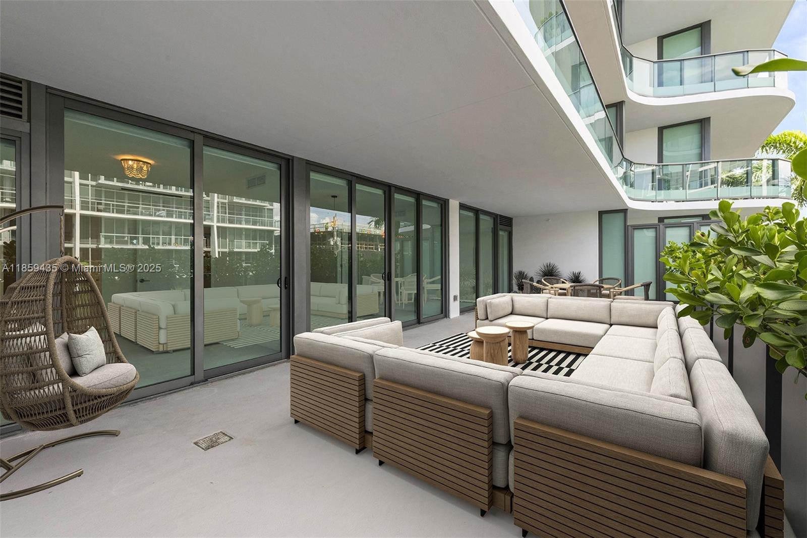 Be the first to live in Luis Rivuelta's Alana #302 with its split 2 bedroom + den floor plan and an OVERSIZED, west facing, private terrace. #302 is available furnished or unfurnished. 2 secure, covered parking spaces with electric charger! Great room with floor to ceiling windows, porcelain floors, European kitchen, oak cabintery, and stainless steel, Bosch appliances. Small pets up to 10lbs OK with deposit. Keyless entry and resort-style amenities include a rooftop pool with stunning bay and skyline views, sundeck, summer kitchen, Zen garden, firepit, fitness center, and resident lounge. Front desk person. Don't miss out on the Renaissance taking place in zip code 33154! Enjoy the the island lifestyle and security of Bay Harbor Islands with the beach, the restaurants, the A-Rated school!