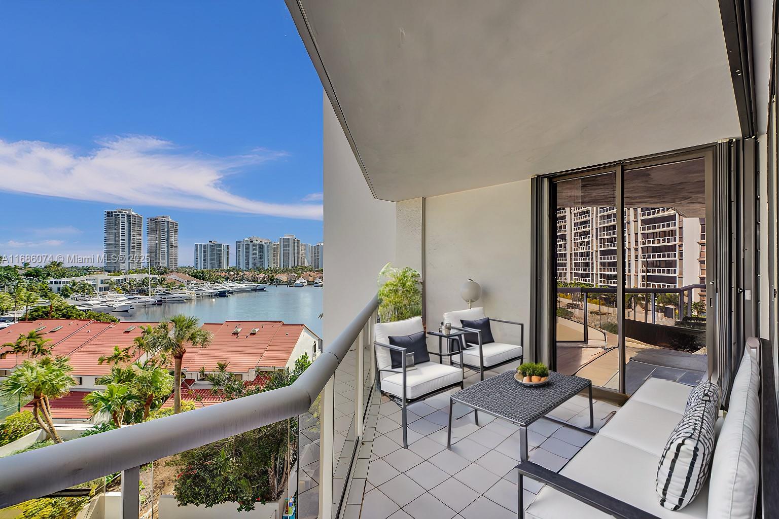 Welcome to Portsview at the Waterways where comfort meets convenience in the heart of Aventura. Step into this well-kept 2B/2B condo filled with natural sunlight, featuring tile flooring throughout, and split floor plan. Enjoy your morning coffee or happy hour cocktail with stunning marina views from your balcony. This gated community offers top-tier amenities, including two pools, a fitness center, tennis courts, a stylish party room, and scenic walking paths lined with trees. Located within walking distance to Houses of Worship, Don Soffer High School, Waterways Park and Marina, Whole Foods, and Aventura Mall, yet peacefully tucked away from local traffic. Schedule your private showing today!