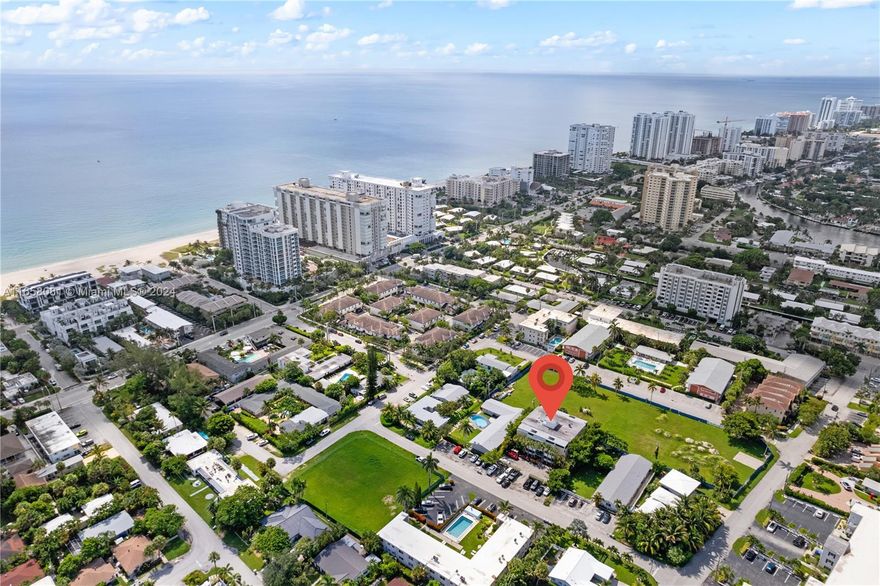 Great opportunity to reposition a mid rise building in the booming Pompano Beach market. Location is AAA. 1 block East of Intercoastal and 2 blocks west of the beach. Rare 4 floor building.  Building could not be replaced under current zoning code. Adjacent lot new townhome construction $2.5million+. Ritz Carlton development 1/2 mile away. 2 block walk to beach access. Building has new roof, new windows, new elevator. High demand area for both short and mid term rentals. Current ownership 23 years and in place rents significantly below market. Building has 14 FPL meters and 1 house meter. Billions of dollars of high end development in the immediate area.