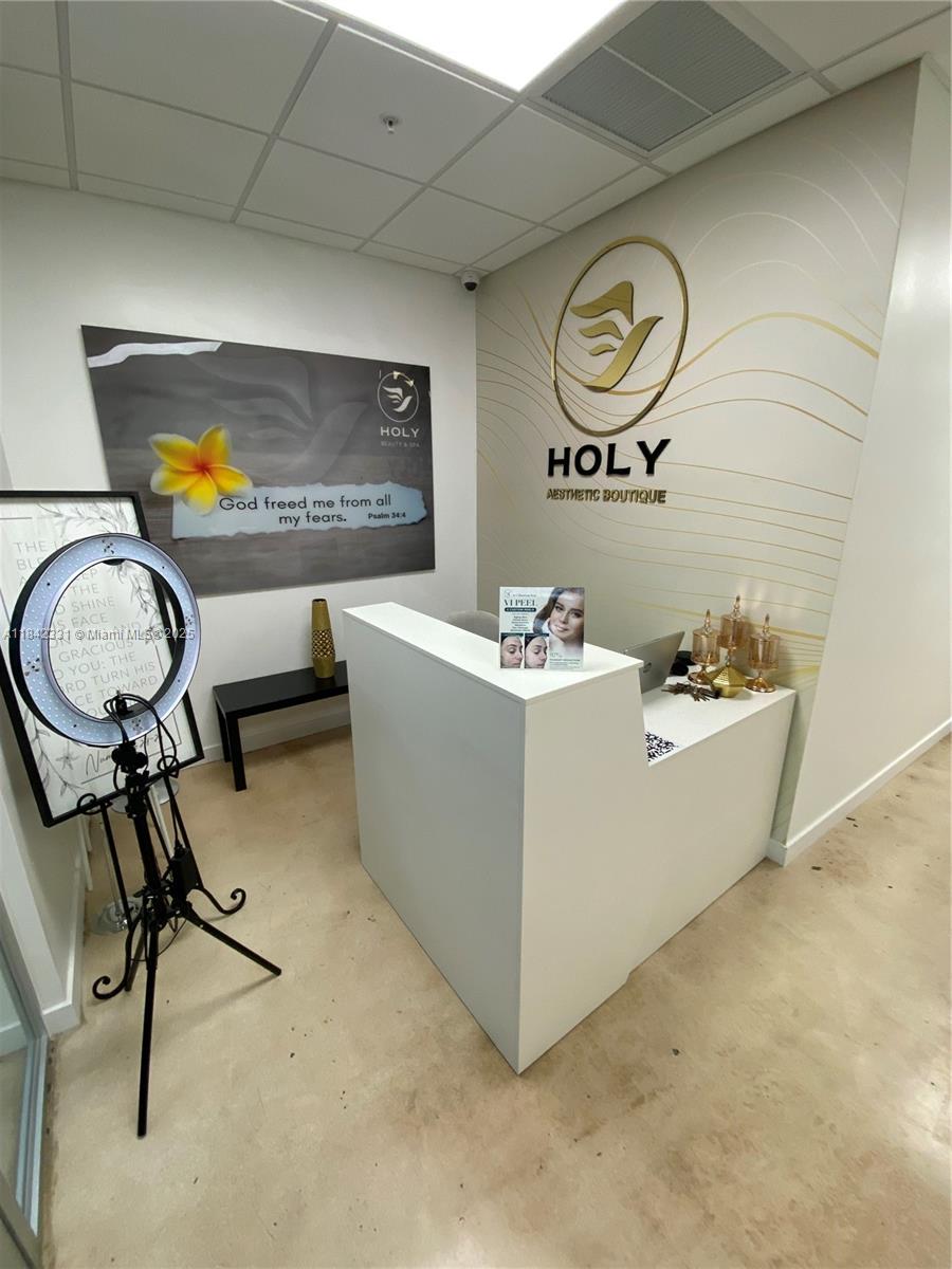 Excellent opportunity to acquire a fully operational beauty spa in a high-demand area. Located in a professional center with other active service businesses that generate steady client traffic. The space is designed to support skincare, aesthetics, and medical beauty services, and includes 4 fully equipped treatment rooms ready for immediate use. With an established client base and functional layout, this turnkey business offers strong potential for continued growth. Contact listing agent for details or to schedule a private showing.