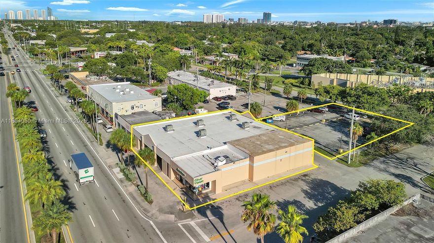Opportunity to acquire a prime 9,875 SF corner property on NE 163rd St in North Miami Beach. This high-visibility location sees over 56,000 vehicles per day and connects I-95 to Aventura, Sunny Isles, Bal Harbour, and more. Property includes 30 on-site spaces, free street parking, and is adjacent to a city-owned lot. Front corner space available 12/31/25; rear warehouse is month-to-month; anchor tenant leased through 12/31/26 with a 5-year renewal option at below-market rent. Ideal for users or investors seeking exposure and long-term potential.
