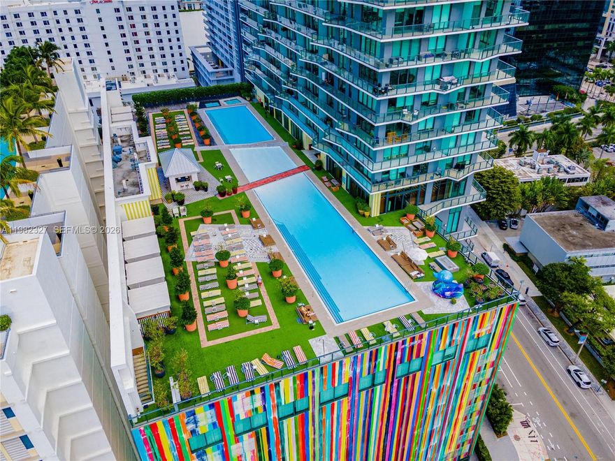 This elegant unit in the SLS Brickell Residences is just walking distance from Mary Brickell Village. The 29th floor
unit comes with high-end finishes, walk-in closets, Bosch/Subzero appliances. The spacious balcony has both water
& city views with access from the floor-to-ceiling windows in both bedrooms. Enjoy resident access to the sky deck,
residence pool areas as well as all hotel amenities including the two world-renowned restaurants found on-site.
Assigned garage parking included. Tenant occupied.