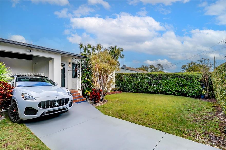 Exceptional opportunity just across the street from Coral Gables! This beautifully remodeled 4-bedroom,2-bath home offers Living area 1,200 Sq.Ft.(public records is not updated). It has a versatile space ideal for a home office, nursery, or potential future ADU. Zoned T3-O with duplex or expansion potential. 
Move-in ready with refinished Miami-Dade Pine floors, high impact windows and doors, brand new A/C unit and ductwork, updated electrical and plumbing,New 2021 roof with gutters and insulation,renovated baths,built-out closets,smart lighting,sprinkler system and fresh interior/exterior paint.The wood kitchen countertops are crafted from the home’s original structural wood, preserving its historic charm.
Additional highlights include a fully fenced yard, lush landscaping, covered patio, carport, gated entry, and ample parking. 
Close to Miracle Mile, Ponce de Leon, dining, parks, and shops, and just 8 minutes to Miami International Airport. Ideal as a primary residence, income-producing property, or long-term investment in a high-demand corridor.