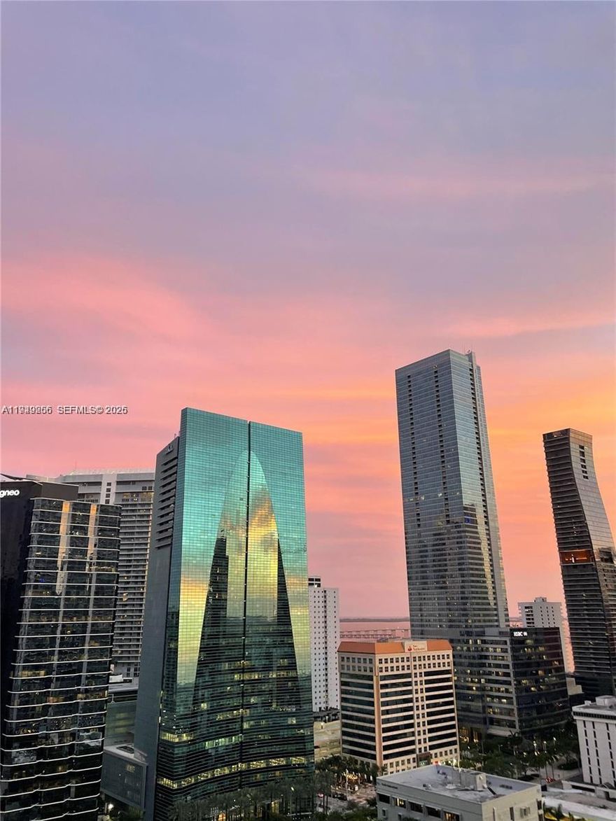 Beautiful CORNER unit apartment located in the heart of Brickell!! Lots of natural light, large unit with spacious rooms + huge balcony were you can enjoy the skyline views!! 1357sqft total. Downstairs you will find 4 great restaurants, plus a lot more within minutes walking distance. 1 mile from Key Biscayne and easy access to i95!!! Building amenities include pool, gym, lounge , 24 hours security, valet parking. Condo HOA includes Internet, water, amenities , parking. Property already appraised at $500,000. Call for showings