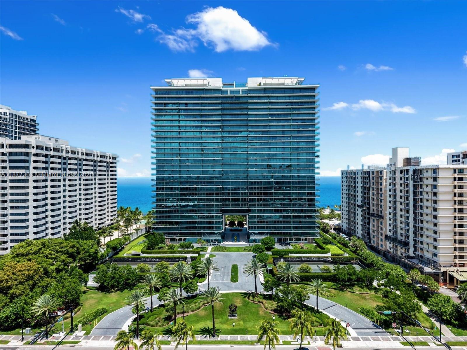 VERY SOUGHT AFTER LEASE, FOR THIS BEAUTIFULLY DECORATED TURNKEY UNIT AT OCEANA BAL HARBOUR. WATCH AMAZING SUNSETS AND WATER VIEWS OF THE BAL HARBOUR MARINA AND INTERCOASTAL. COMUM AREA INTERIORS BY FAMED ITALIAN DESIGNER PIERO LISSONI. IMPORTED FURNITURE, LIMESTONE THROUGHOUT & WOOD PANELING FROM PORTUGAL. KITCHEN CEILING HAS BEEN RAISED ADDING MORE TO THE OPEN SPACE. DEN HAS BEEN CONVERTED & HAS A QUEEN SIZE BED, CLOSETS AND PRIVATE FULL BATHROOM. THE BATHROOMS ARE FINISHED WITH CALACATTA MARBLE FLOORS. TOP OF THE LINE GAGGENAU APPLIANCES IN THE KITCHEN WILL BRING THE MASTER CHEF IN YOU. FULLY EQUIPPED LAUNDRY ROOM. OCEANA HAS AN IMPRESSIVE ART COLLECTION INCLUDING 2 STATUES OF THE MOST EXPENSIVE LIVING ARTIST, JEFF KOONS. SOME ART PIECES NOT INCLUDED IN LEASE.