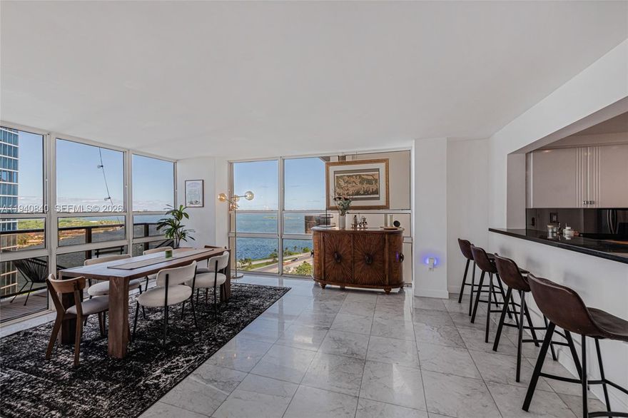 Experience luxury living in this stunning, fully furnished 2-bedroom, 2.5-bath penthouse with panoramic views of Biscayne Bay. This bright and airy residence boasts a spacious split-floor plan with sleek porcelain floors, a modern open kitchen, and expansive living and dining areas illuminated by floor-to-ceiling windows that fill the space with natural light. Step out onto the large balcony to soak up the sweeping bay views and enjoy Miami’s year-round sunshine. Charter Club amenities include a bayside pool, tennis courts, a fully equipped gym, a jacuzzi, and a sauna.