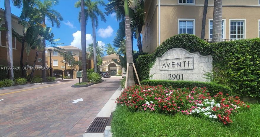 Beautiful 1Bed/1Bath CORNER Townhome located at Aventi at Aventura. With 1 car Garage + 1 Covered parking. 10 minute drive to Beach. Has wood floors, washer dryer, basic cable & internet included in the rent. This gated community has amazing waterfront, close to parks, walking distance to markets, restaurants, shops, Aventura Cultural Center for Broadway style shows and music.  5 mts drive to Aventura Mall. READ BROKER REMARKS*
