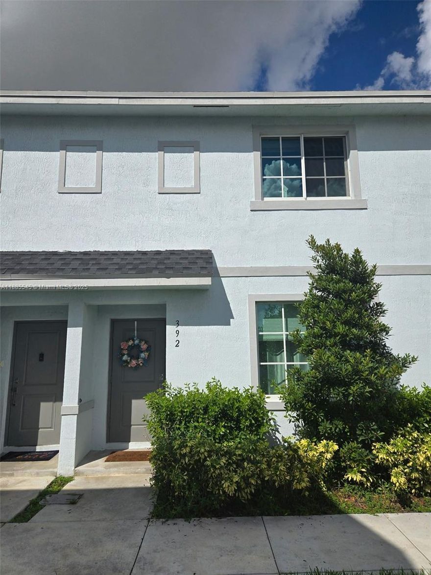 Cozy two-story townhouse built in 2023, featuring 3 bedrooms and 3 full bathrooms. The first floor includes one bedroom and a full bath, ideal for flexible living. Eat-in kitchen with granite countertops, stainless steel appliances, and full-size washer and dryer. Tile flooring on the main level and carpet in the bedrooms.
Private fenced backyard ideal for family gatherings, featuring small trees that create a warm and inviting atmosphere.
**Carpet will be replaced for new vinyl floors before move in**