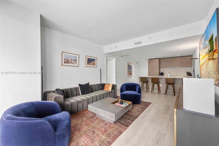 Step inside this open & bright condo nestled on one of Brickell's quieter southern corners. Enjoy luxurious amenities and amazing restaurants with access to the hotel towers' cabana pools, spa, and fitness center, while maintaining exclusive access to the residence towers' rooftop pool. A split floorplan; your primary bedroom offers spacious comfort w. walk in closet and en suite with a large second bedroom both with access to the oversized terrace. The only line of the building without construction outside for the next 3 years and priced extremely well making this a great option for either investors or end users. Included is 1 garage parking space.