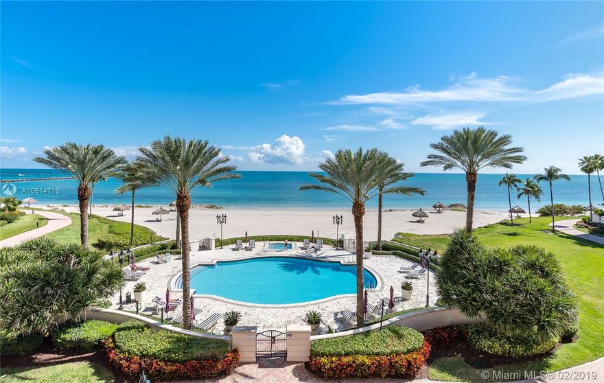 Amazing ocean view unit in one of Fisher Island’s incredible Oceanside building. large 3 bedroom, 3.5 bath featuring marble floors in the main living areas, wood floors in all the bedrooms, large kitchen with breakfast area, master bedroom has private terrace with an east view of the ocean as well as his/her walk-in closets, additional bedrooms have a west view of the sunset from private terrace, impact doors, wraparound terrace with spectacular ocean view. Located in the center stack of the building providing additional privacy. Live the fisher island lifestyle in this elegant private oasis with amazing amenities, Easy to show.