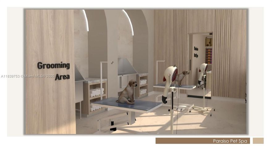 Unique commercial space for lease in the heart of Edgewater, Miami. Ideal for a luxury Dog Spa, pet grooming, or boutique pet services. Located on the ground floor of Paraiso Bayviews, with excellent street visibility and heavy foot traffic. Surrounded by high-end residential towers and new developments. The unit is approx.  includes 2 valet parking spaces. Currently under construction, but can be delivered finished or as a customizable shell. Zoned for multiple commercial uses, including beauty salon, wellness center, retail boutique, or medical office. Ideal opportunity for a pet-focused entrepreneur or professional looking for a premium location in one of Miami’s fastest-growing neighborhoods. Long-term lease preferred.Rent is plus CAM and taxes nnn