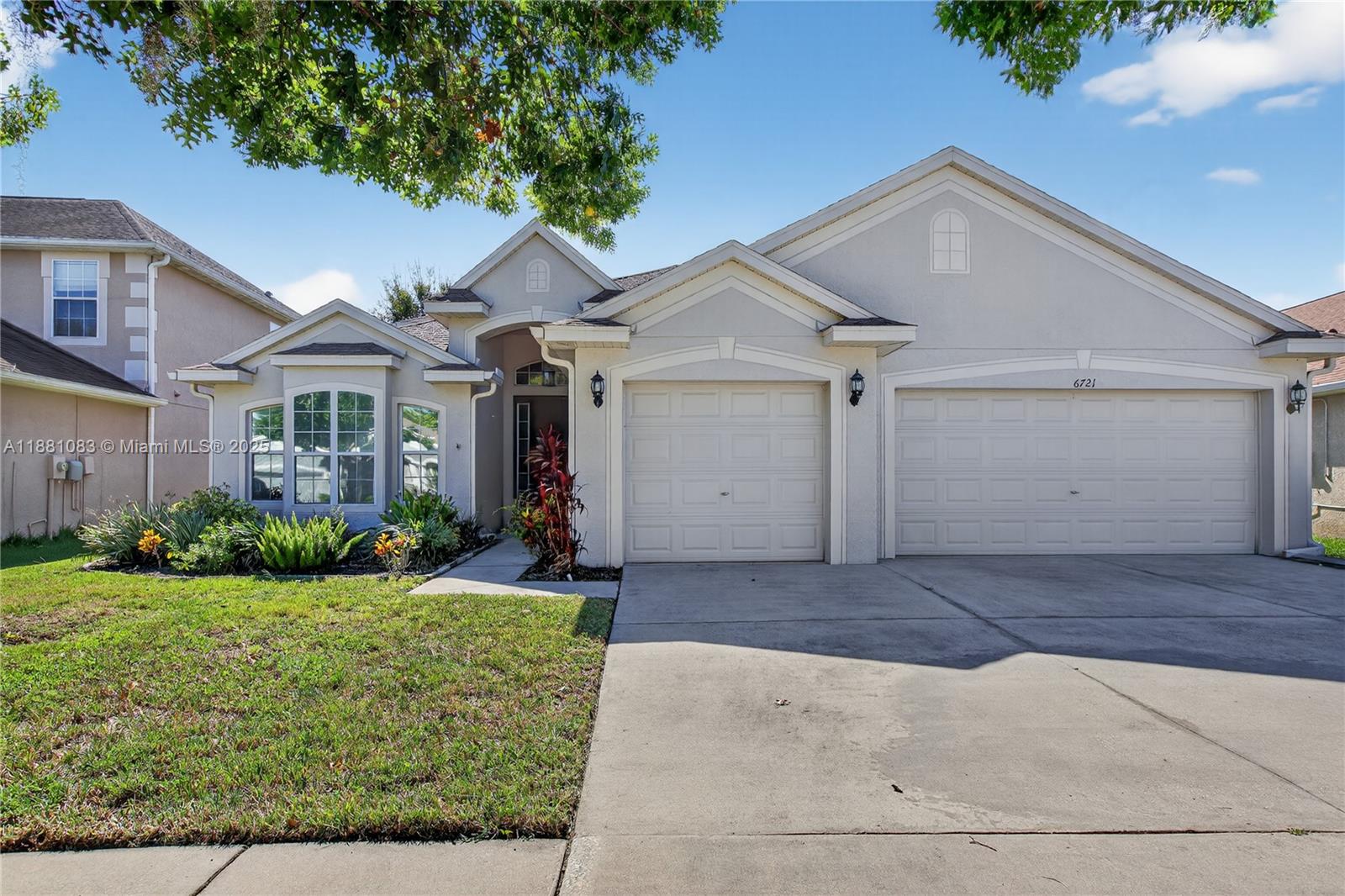 Highly sought-after Oak Creek in thriving and growing Wesley Chapel, peaceful pond-view homesite with no rear neighbors. This two-story, 2,870-sqft home offers 4 bedrooms, 2 baths, true 3-car garage, and a 26' x 17' loft for media, office, fitness, or play. A bright foyer opens to a soaring great room and a screened lanai overlooking the water. The cook island kitchen with granite, 42" cabinetry, stainless appliances, a walk-in pantry, and a breakfast bar, flowing to flexible formal living/dining. The private main-level primary suite includes lanai access, spa bath (dual vanities, soaking tub, separate shower) and large walk-in closet. beautiful flooring, neutral palette, interior laundry. Minutes to SR-54, I-75, Wiregrass, Tampa Premium Outlets & Epperson Lagoon. Low HOA, move-in ready.