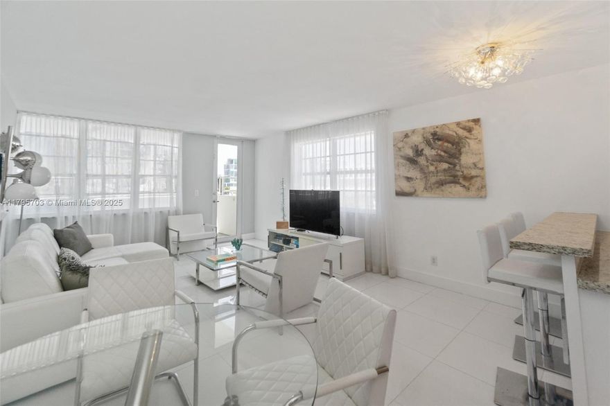 Beautiful corner 2bed/2bath apartment with an oversized balcony full of natural light due to the SW  exposure in Decoplage condo, full serviced building with nice amenities like gorgeous heated pool and state of the art gym, between others. Fully renovated, it features white glass porcelain flooring all over, open kitchen with granite counter top, spacious closets, bathub-shower in both the bathrooms. The apartment has 2 access and can be rented as 2 different units for an higher ROI. 1 valet parking is included in the HOA payment. Big appreciation is coming due to condo renovation (structural recertification and new hallways) and Lincoln rd beautification project. Special assessment to be assumed by buyer ($496.77/mo until 3/2034).
Financing possible w 50% loan to value thru few lenders.