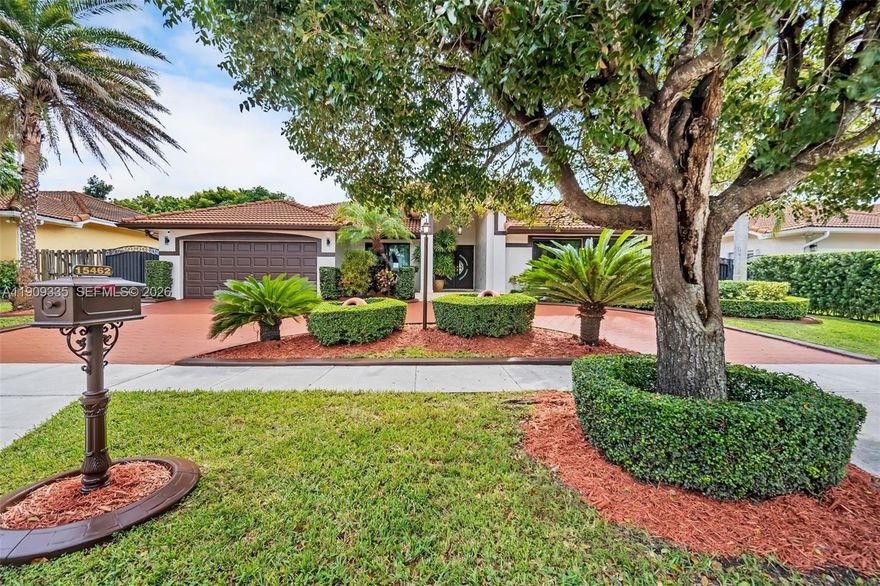 Exquisite Single-family residence with no HOA, ideally situated in the heart of The Hammocks. This impeccably maintained home offers an open-concept flow, impact windows, and elegant tile and porcelain flooring throughout. The kitchen and bathrooms have been tastefully remodeled with wood cabinetry and high-end appliances. The garage has been converted into an office room, featuring a window and storage, and can be easily converted back to a garage if desired. Enjoy a lush backyard retreat with pergola, paver patio, and ample room for entertaining. The circular driveway has been freshly resurfaced and painted. All sitting on a double foundation. Ideally located near parks, lakes, and shopping.