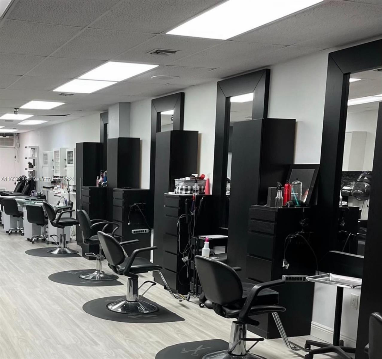 Beauty Salon for Sale in Miami near Hialeah. The salon features a cozy waiting area, 6 hair stations, 3 hair washing stations, 3 nail stations, 2 pedicure stations, 1 waxing station, and Facial Room. Located in a busy shopping center with several well-known anchor tenants, the salon benefits from a high volume of foot traffic. There is ample parking available at all times, a long-term lease option, and rent is below market value. Contact us anytime—We're always here to help!