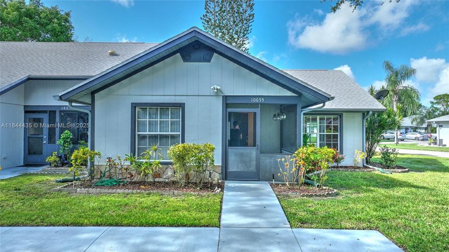 Welcome to your ideal retreat in a vibrant 55+ community! This charming 2 bedroom 2 bath home offers the perfect blend of comfort and convenience. Nestled in a peaceful corner unit, you'll enjoy unparalleled privacy and tranquility.  The home features an enclosed patio that effortlessly expands your living space. Step into the master bathroom and discover a newer Jacuzzi tub. Brand new roof just replaced by the HOA. Beyound this home, you'll find a refreshing commmunity pool, perfect for leisurely swims or social gatherings.  With its close proximity to and array of dining and shopping otptions, this home is more than just a home, it's your gateway to an exciting new chapter filled with comfort and ease.