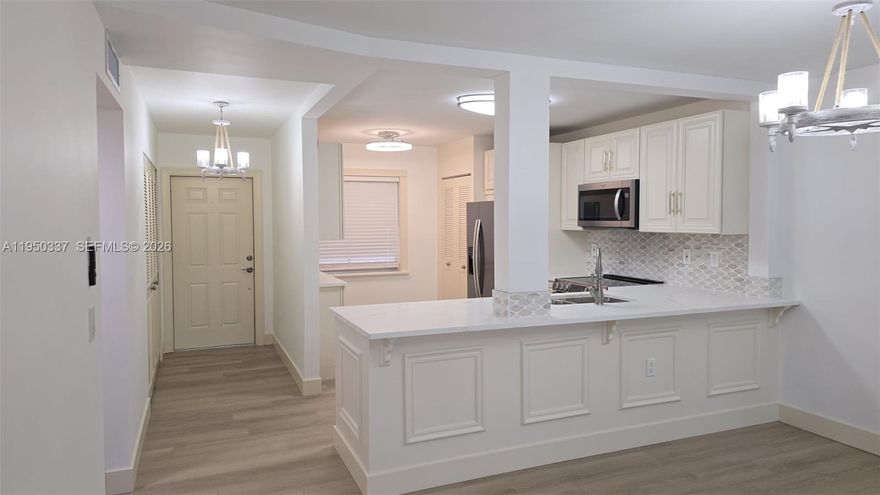 55+ community. Bright and well-maintained 1 bedroom, 2 full bathrooms unit located in Palm Lakes. This second-floor unit is conveniently located next to the elevator and features brand new appliances, new lighting, ceiling fans, and laminate flooring throughout.

The spacious bedroom offers a walk-in closet and direct access to a screened patio with peaceful water views. Bathrooms feature new cabinetry, and the air conditioning is less than 3 years old. Clean and move-in ready.

Enjoy a well-equipped clubhouse with amenities including two swimming pools, tennis courts, and more. Conveniently located near supermarkets, shopping, and just minutes from hospitals. A great opportunity for comfortable and serene living. This unit combines comfort and convenience in a serene setting. Don't miss out! REQUIREMENTS: 650+ credit for ALL applicants, min salary of $40k, no residents under 18 years old, 2 small pets 20lbs max. No rentals 1st year.