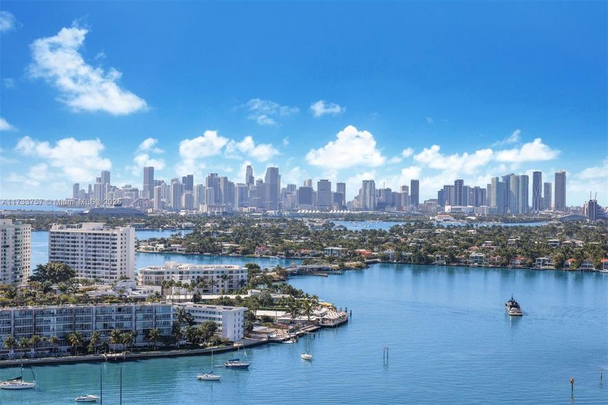 Rarely available penthouse residence in Sunset Harbour North Tower. This expansive 2BR/2.5BA redesigned corner unit offers 2,540 sq. ft. of luxurious living space completed with stunning Bay and skyline views. The gourmet eat-in kitchen features Sub-Zero, Bosch & Wolf appliances, double ovens, built-in grill, also with breathtaking Miami views. Additional highlights include 9-ft ceilings, spacious master suite, w/home office, roll-down shades, generous closets, 2-zone A/C, 2 parking spots, bonus storage, and a private sunset balcony. Full-service building with 24-hour security, concierge, and amenities. Steps from shops, restaurants, and recreation and minutes to Downtown. A true neighborhood. Option to reconvert the third bedroom. By appointment only, except Saturdays.