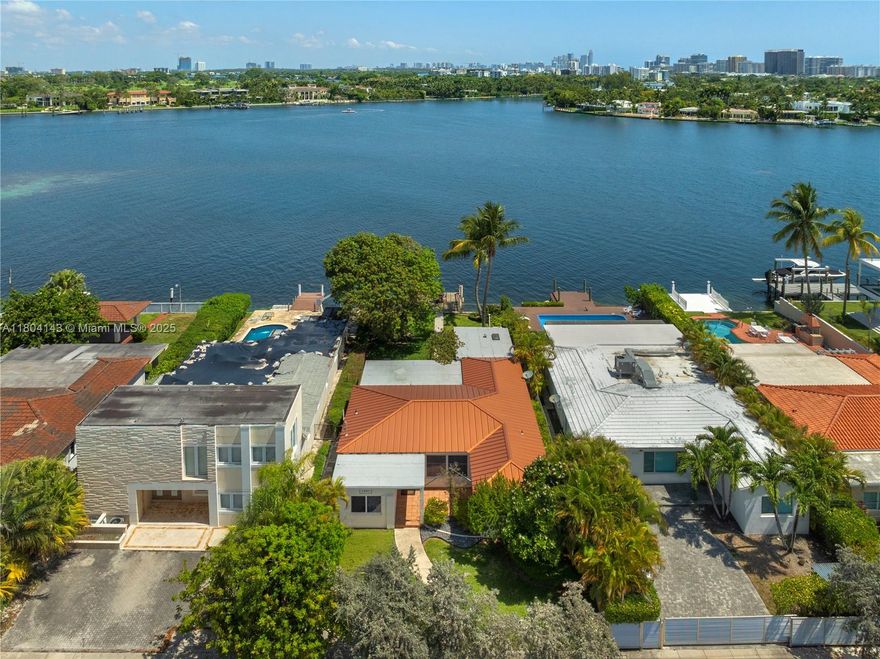 Wide Bayfront Opportunity on Miami Beach! Located in guard-gated Stillwater Dr. This charming waterfront home offers sweeping views of Biscayne Bay with a backdrop of Iconic Indian Creek Island--yet your view might just be the best of all! The home features a bright, open floor plan with garden and water views from nearly every corner of the main living spaces. The spacious waterfront Principal Suite enjoys its own private wing. A separate wing hosts two additional family bedrooms and a full bath. Boat lovers will appreciate the dock equipped with water, electric, and an outdoor shower. Other highlights include, a fireplace, alarm system, converted garage offering utility/flex space, partial impact windows + accordion shutters. Set on a tranquil street, this home offers a peaceful retreat.