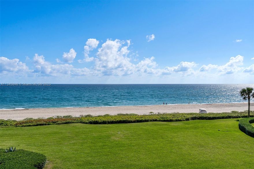 Live the Palm Beach Lifestyle! Rarely available oceanfront residence w/ panoramic ocean sunrise & intracoastal sunset views. Renovated pool cabana included! Enter through double doors to find this completely renovated home w/ a spacious, flow-through floor-plan & modern elegance. Boasting an oversized wraparound 1,100 SF balcony w/ East, South, & West exposures. Perfectly curated w/ designer fixtures & finishes, marble & new white oak wood floors, Smart Home Tech, & primary bath w/ dual marble vanities & huge walk-in closet. This exclusive, guard gated oceanfront community is like a sanctuary. Nestled on 9.9 acres of impeccably landscaped grounds w/ 600 linear ft of private beach & only 3 buildings w/ 20 apartments each, creating ultimate privacy. No rentals allowed!