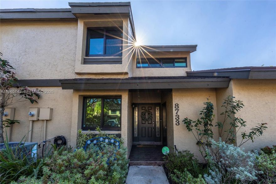 Located in the highly desirable and low turnover Gingerwood Place community, this bright and spacious townhome offers an exceptional layout and an unbeatable location just moments from shops, restaurants, and Central Park.
The home features a ground floor bedroom and a half bath, a home office, and flexible living space. Upstairs you will find a spacious primary suite along with an additional bedroom, providing privacy and comfort. The updated kitchen showcases stainless steel appliances and granite countertops, flowing seamlessly into the main living areas. Natural light fills the home, creating a warm and inviting atmosphere throughout.
Enjoy outdoor living on the screened in patio, perfect for relaxing or entertaining. The property also features impact windows and doors, offering added protection and peace of mind. Residents of Gingerwood Place enjoy access to a community pool and beautifully maintained grounds. Pride of ownership is evident in every detail and this home is truly move in ready. FHA / VA can be accepted