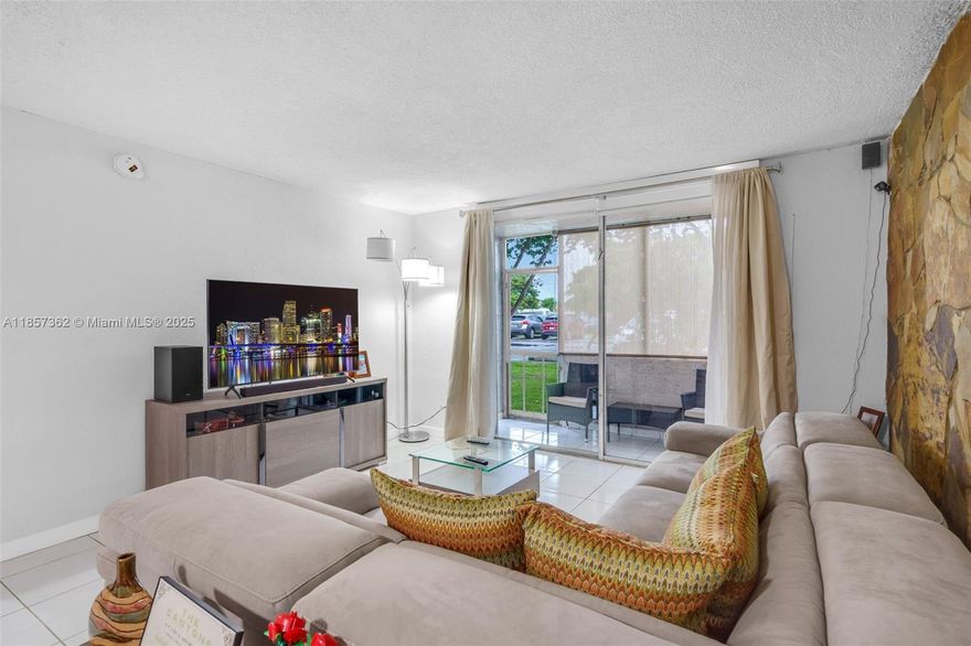 This charming first-floor unit in Summit Chase offers easy access with no need to wait for an elevator or climb stairs, making it safe and convenient for people with mobility challenges or elderly residents. Enjoy a spacious living room with a unique decorative rock wall and a screened-in patio perfect for relaxing. Note-worthy items include a large walk-in closet and stainless steel appliances. The community features 24-hour security, a pool, tennis courts, and a clubhouse with one assigned parking space, ample guest spots, and a prime location near SR836 and the Florida Turnpike and Clinics. This condo provides comfort and convenience. 40-year certification completed.