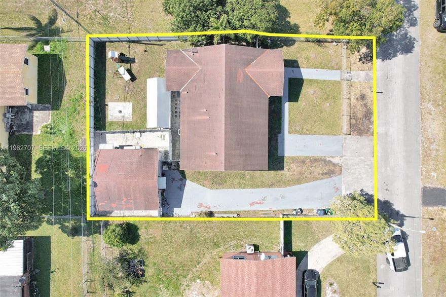 Unique opportunity in Miami Gardens with two separate living structures on one lot. The main residence is a 3/2 single-family home (1996) complemented by a detached 1/1 in-law unit (1975). Both units have separate FPL meters, ideal for rental income, multi-generational living, or owner-occupant flexibility. Centrally located near major roadways, retail, and schools. Strong potential for cash flow and long-term value. Both units are currently rented and appointments must be scheduled.