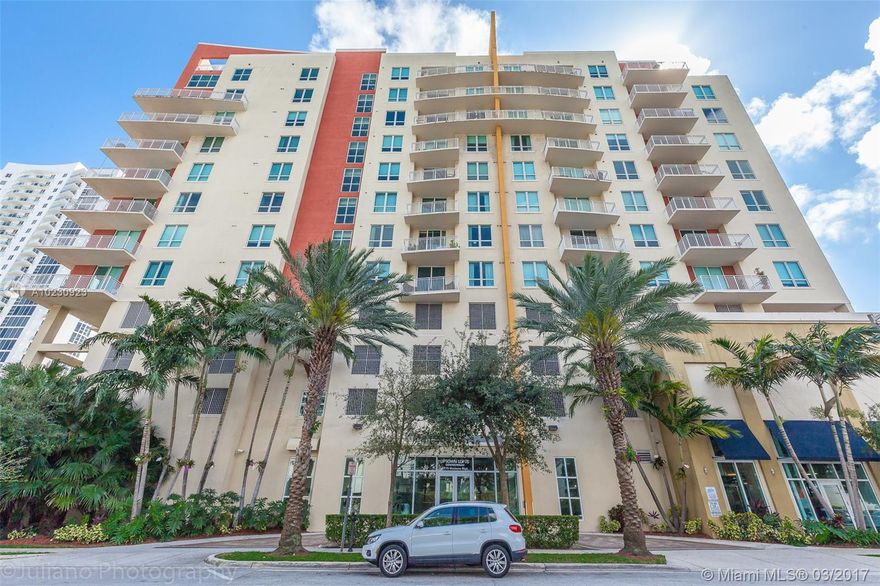 Stunning and spacious  Loft-Style unit located near the Performing Arts District, Wynwood & World Renown Design District. This unit features polish concrete floors, concrete high ceilings (loft style), updated kitchen cabs and stainless steel appliances, 2 full bathrooms, washer and dryer in unit. Corner unit with a  huge balcony (about 500 sf) great for entertaining guests. Beautiful  water views.