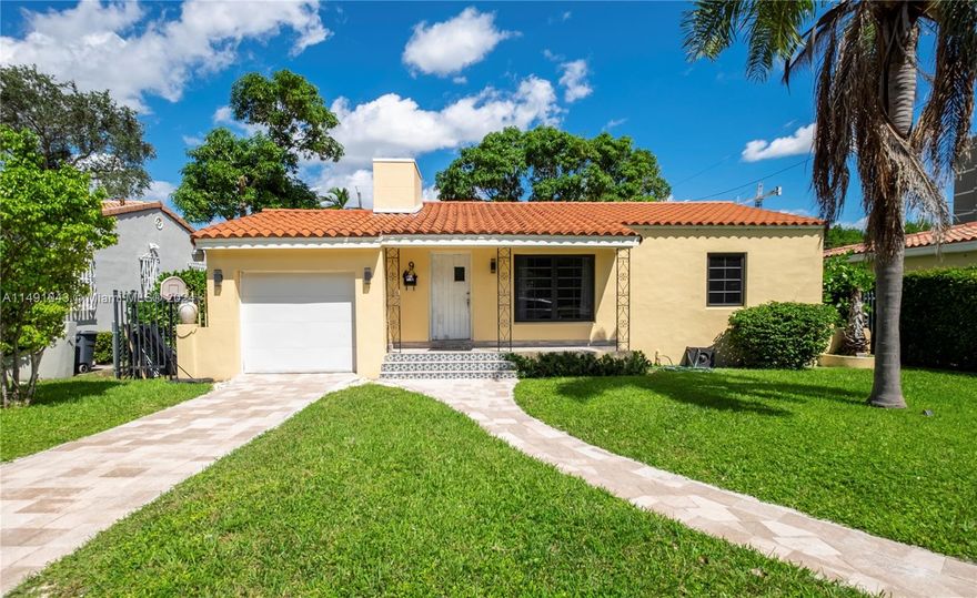 Enjoy Coral Gables living at its finest in this lovingly maintained & thoughtfully upgraded home.  This spacious 3Br/2Ba +Den home (1700 sqft) features an updated kitchen with top of the line Samsung Stainless Steel Appliances, TWO NEW A/C’s, NEW washer & dryer, PLUS recently updated roof and exterior landscaping.  The spacious primary suite has an updated bathroom, tons of closet space and an abundance of natural light. No details spared, this Smart House has all phone access to lights, Nest Thermostats, and Sonos Controlled speakers in ceiling. Enjoy the private garden and fruitful mango tree in the backyard. Walking distance to Publix, restaurants and other businesses. Only 10 minutes from MIA, and 15 minutes from Downtown, Coconut Grove, South Miami and Key Biscayne.