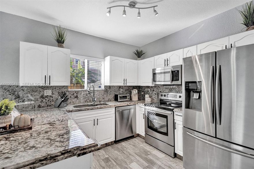 Great opportunity to rent in sought out Santa Barbara town homes located off 87 avenue in Cutler Bay. Beautifully Renovated 3 bedroom, 2.5 bathroom, 1 car garage and a small backyard townhome with washer and dryer. This is a well maintained townhouse and community. Community offers kids playground and fenced pool area, guest parking,  gated community and maintained common areas. Please call agent for showings by appointment only. (See Broker Remarks)