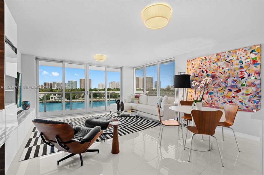 Wake up to some of the best 180 degree water views Miami has to offer and enjoy the sunrise over quiet Bal Harbour. This meticulously maintained corner unit features 2 bedrooms/ 2 bathrooms, a spacious living area and a wraparound almost 500 SF balcony. Gorgeous views from every window! Bright kitchen with Bosch appliances, full size washer and dryer in unit, and a huge master walk-in closet. Automated blinds in both bedrooms. Unit comes with storage space right outside in the hallway and 2 assigned parking spaces. This boutique only 17 unit building is private, well maintained, and has a rooftop terrace and a pool. Amazing location - steps to Bal Harbor shops, the beach, tons of restaurants, and top schools - all within walking distance.