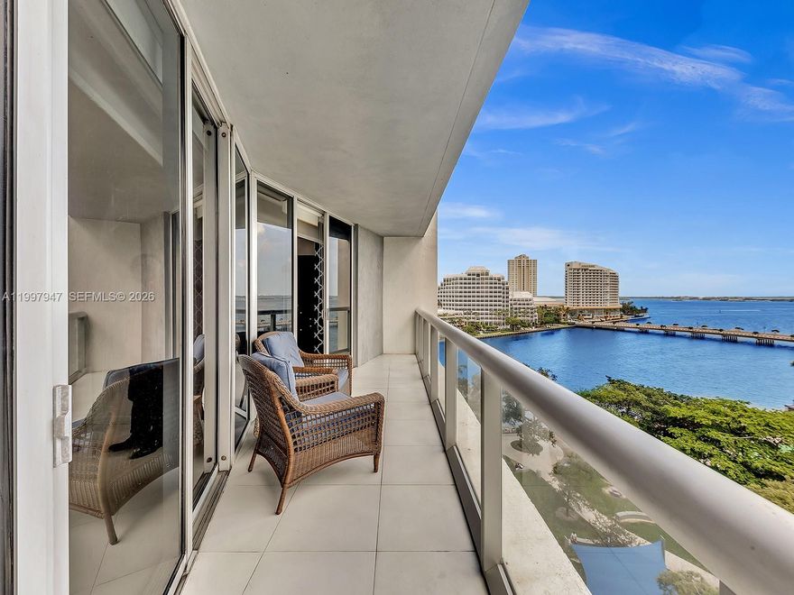 Investor's Delight ! Currently Leased for One (1) year beginning Oct. 1, 2025. Icon Brickell's Tower 2! Spectacular and large 1 Bed / 1 Bath with 984 Sq. Ft. Impeccable with Bayfront and city views. Elegant floor-to-ceiling impact windows flood the unit with natural light. Fabulous kitchen features granite counters & top-of-the-line Sub-Zero, Wolf & Bosch appliances & Italian cabinetry. HOA includes GIGABIT LAN,MESH WIFI-6, PREMIUM CABLE, water, trash, one assigned garage space & full amenities access. ICON BRICKELL offers resort-style amenities: 300-foot-long swimming pool and 50-person hot tub, 5-star spa, fitness center, game room, 24-hour concierge & valet. Brickell living at its finest with on-site Restaurants Cipriani, Cantina LaVeinte. It's all about location .